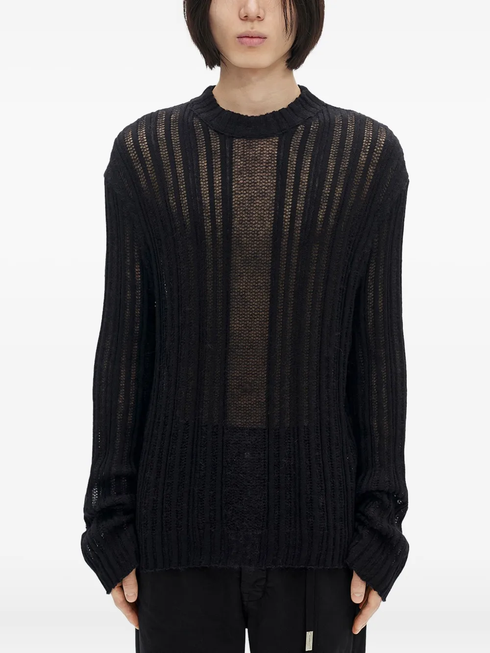 Ann Demeulemeester suéter tejido de canalé Halvar | negro | Image 1