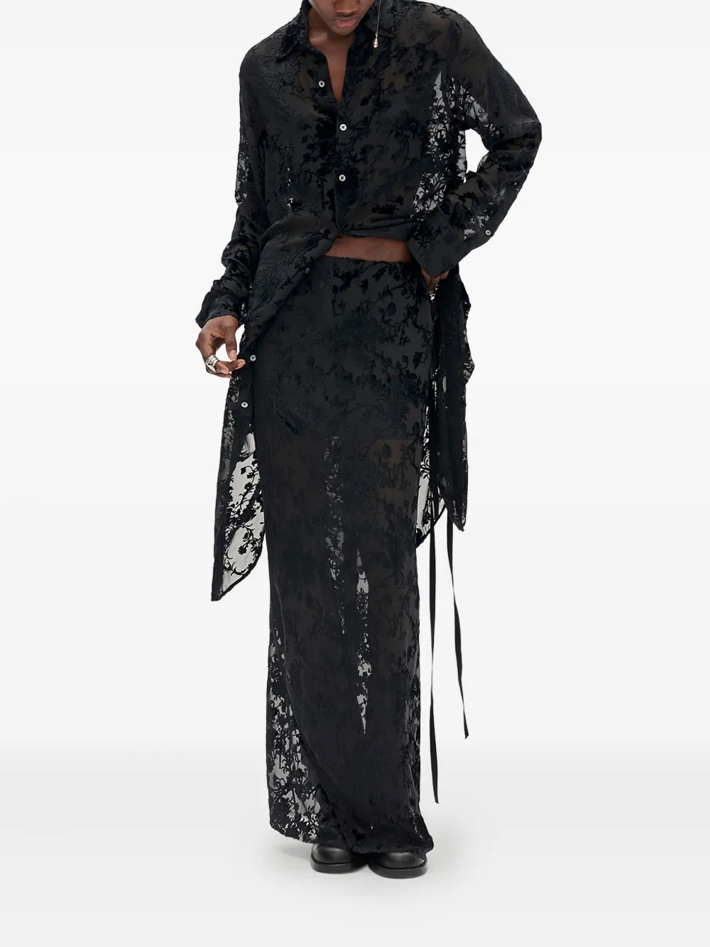 Ann Demeulemeester Eveline maxi-rok - Zwart