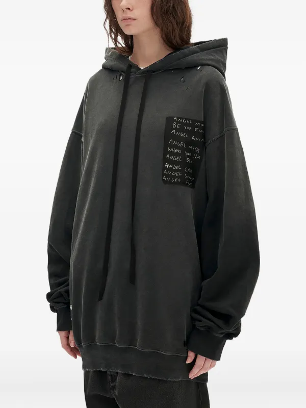 トップス ANN DEMEULEMEESTER hoodie design top Ann Demeulemeester Cotton Drawstring Hoodie | Black | FARFETCH