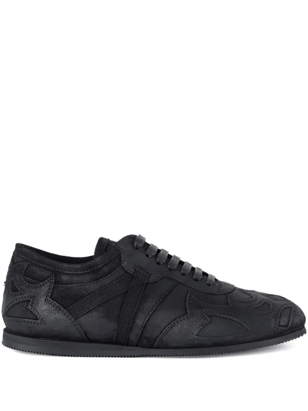 Ann Demeulemeester パターン レザースニーカー | ブラック | FARFETCH JP