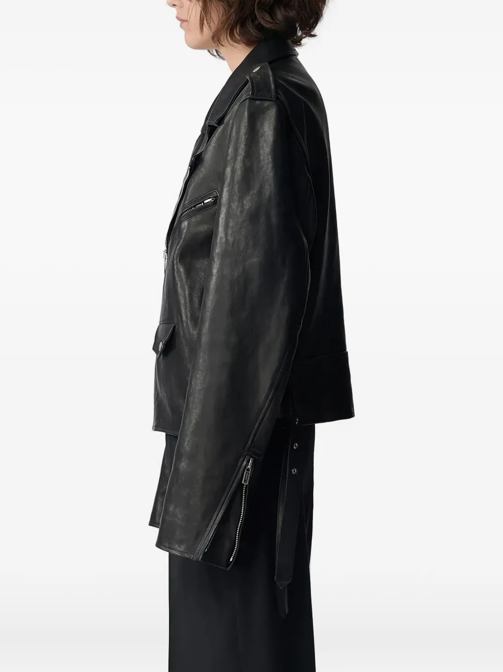 Ann Demeulemeester Anu Perfecto Jacket In Black