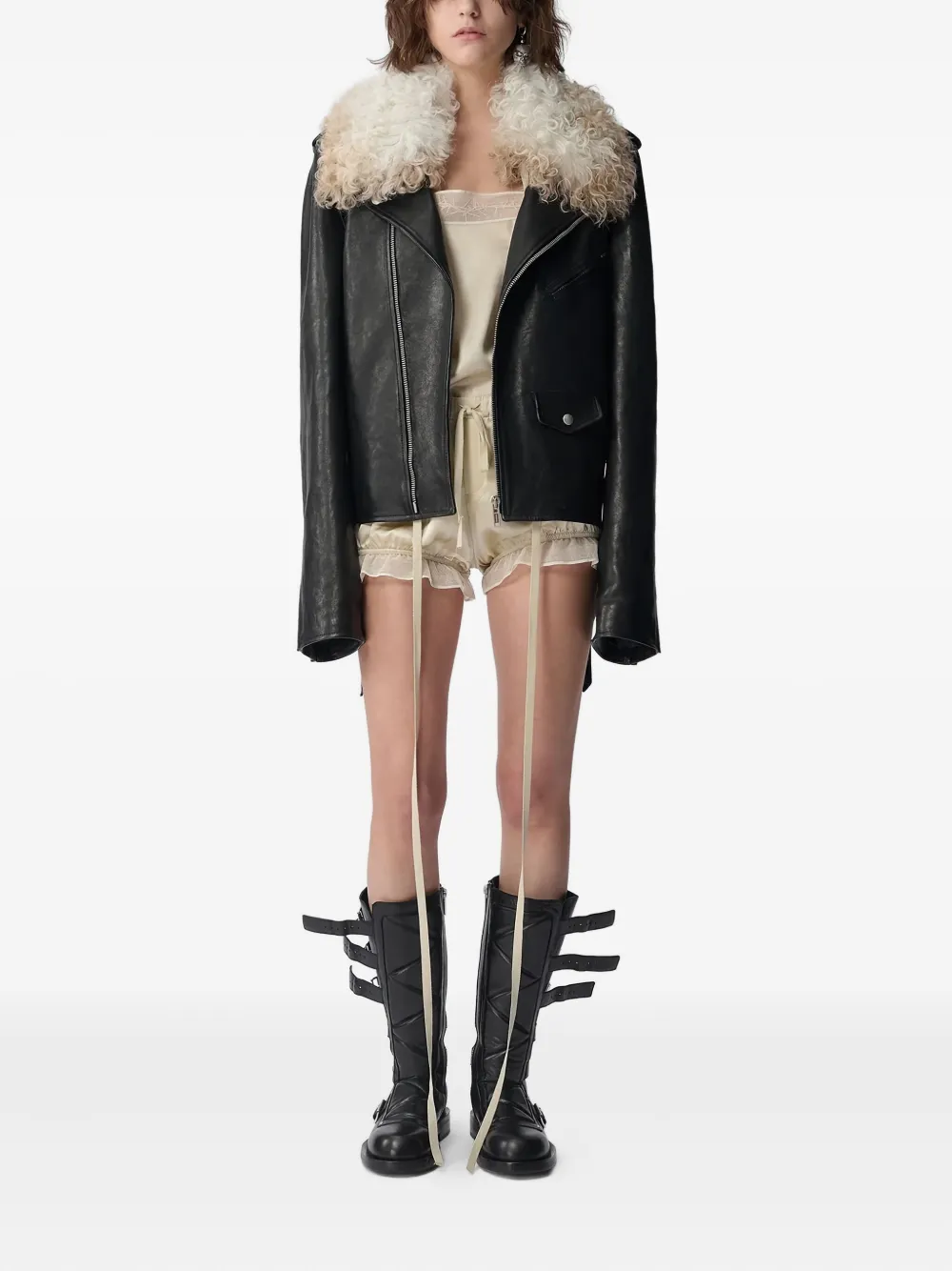 Ann Demeulemeester Anu Perfecto Jacket In Black