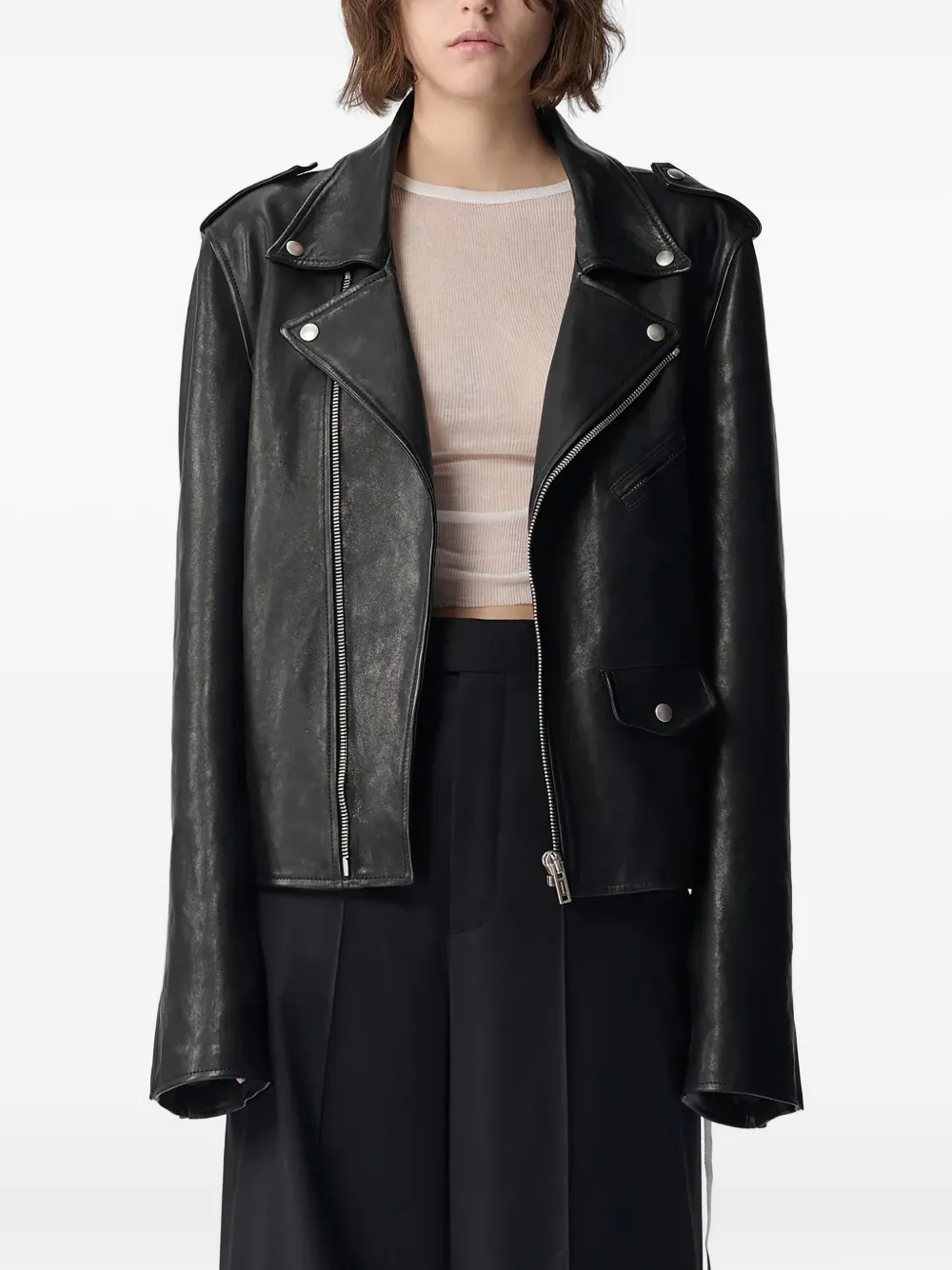 Ann Demeulemeester Anu Perfecto Jacket In Black