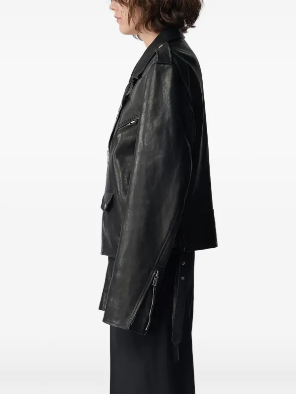 ANN DEMEULEMEESTER レザージャケット アンドゥムルメステール ANN DEMEULEMEESTER ライダース