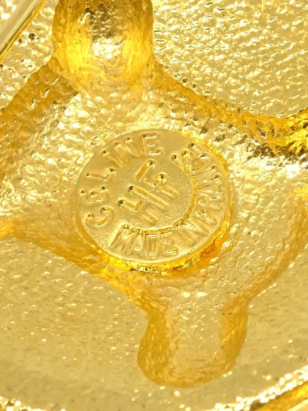 Celine Pre-Owned 1990-2000s エンブレム ブローチ | ゴールドトーン