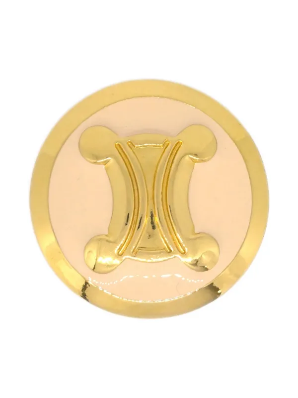 Celine Pre-Owned 1990-2000s エンブレム ブローチ | ゴールドトーン