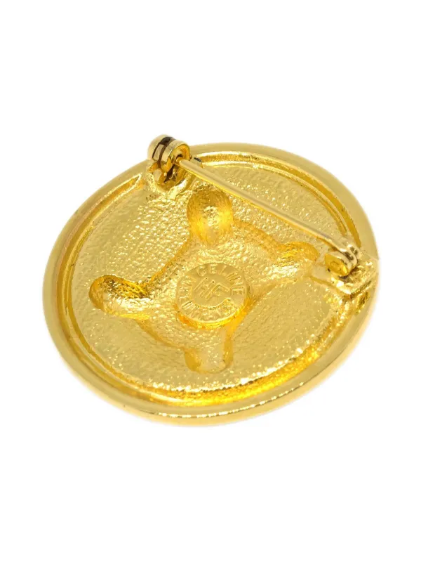 Celine Pre-Owned 1990-2000s エンブレム ブローチ | ゴールドトーン