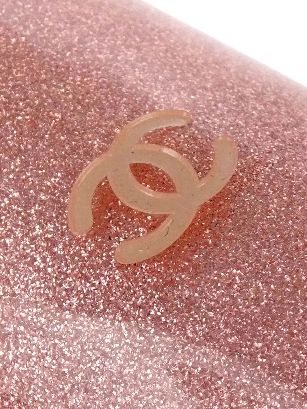 Pre-owned Chanel 2000 Cc Glittered Hair Clip In Silver