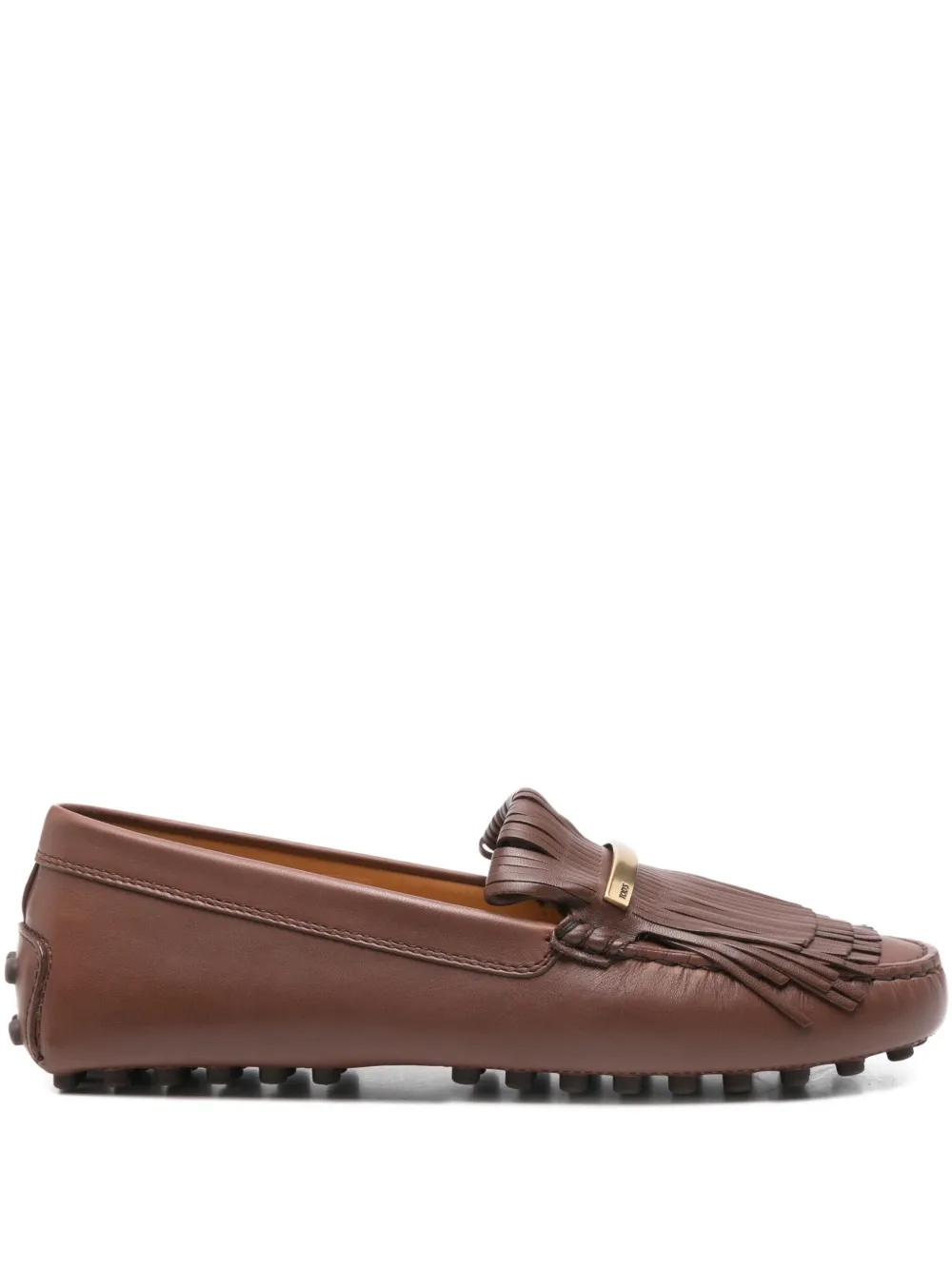 Tod's fringe-detail loafers Brown
