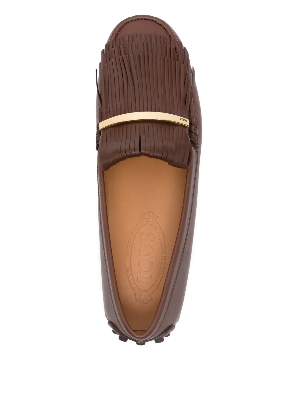 Tod's fringe-detail loafers Brown