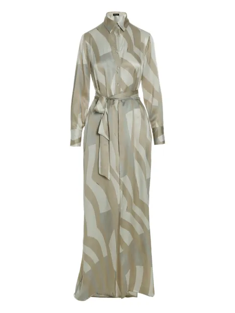 Kiton abstract-print maxi shirt dress