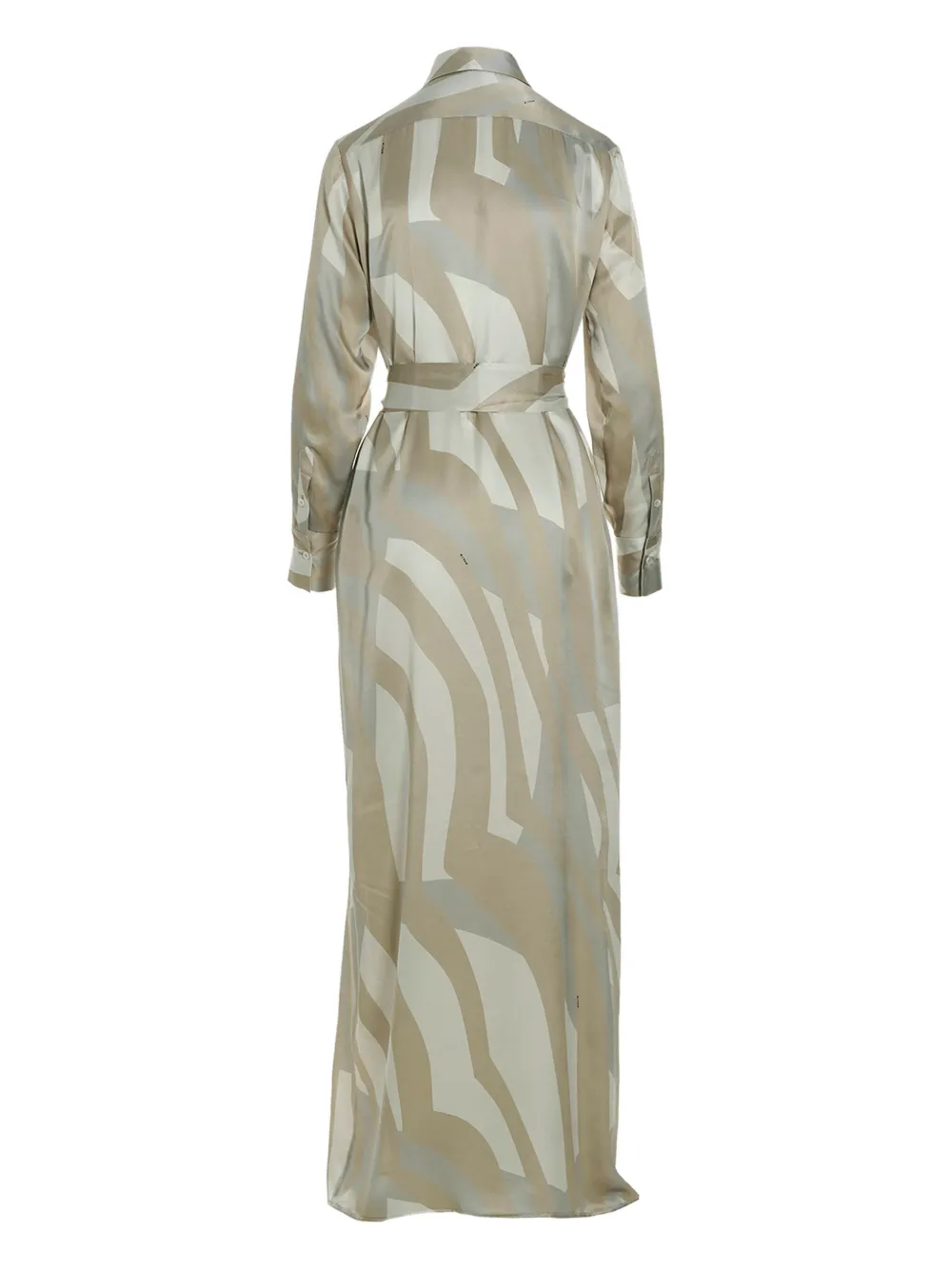 Kiton abstract-print maxi shirt dress - Beige