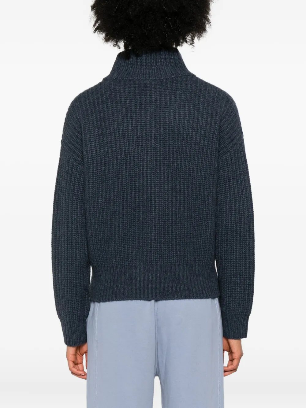 Lisa Yang Ribbed Turtleneck Sweater In Blue