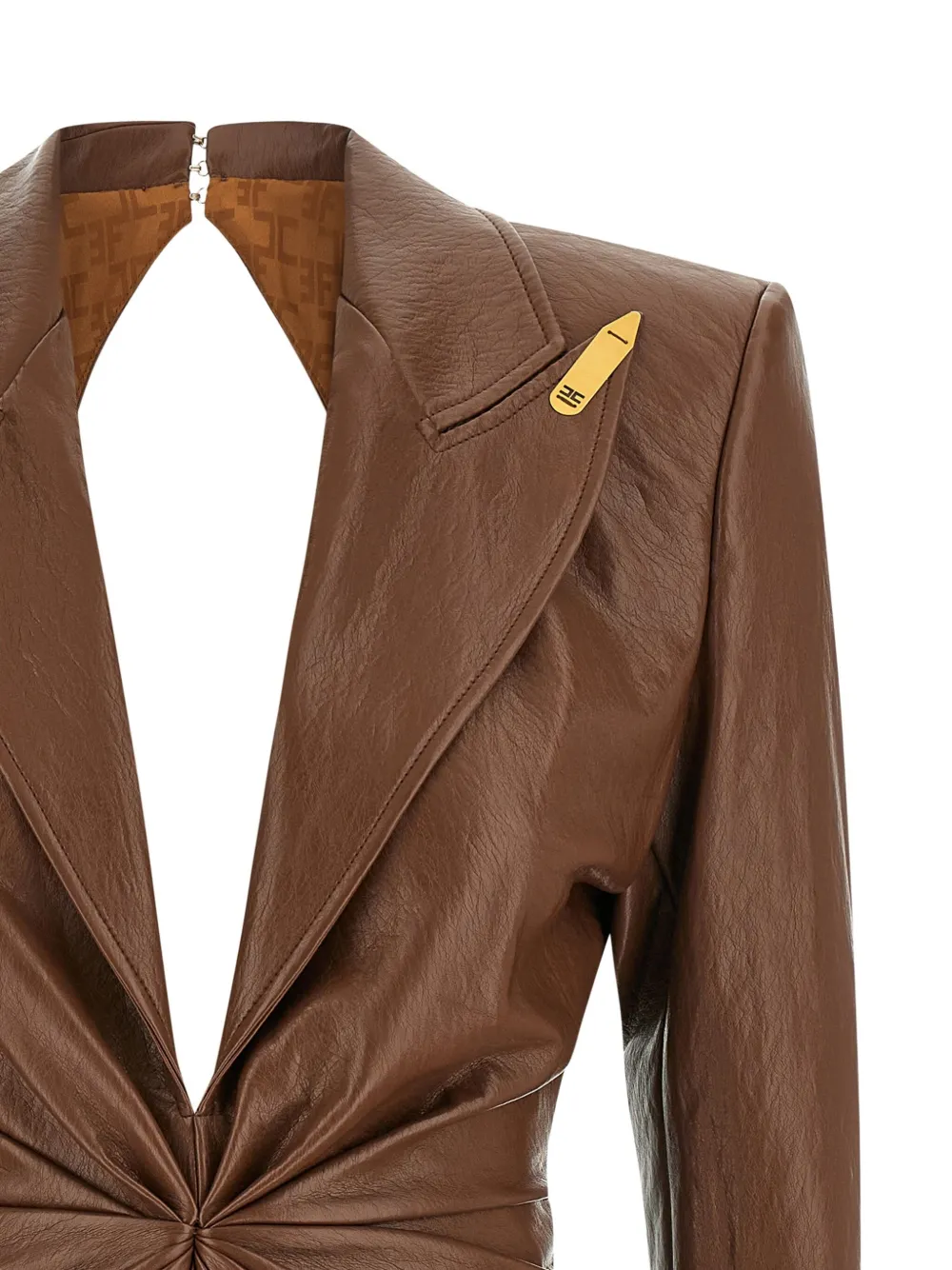 Elisabetta Franchi Mini-jurk met puntige revers Bruin