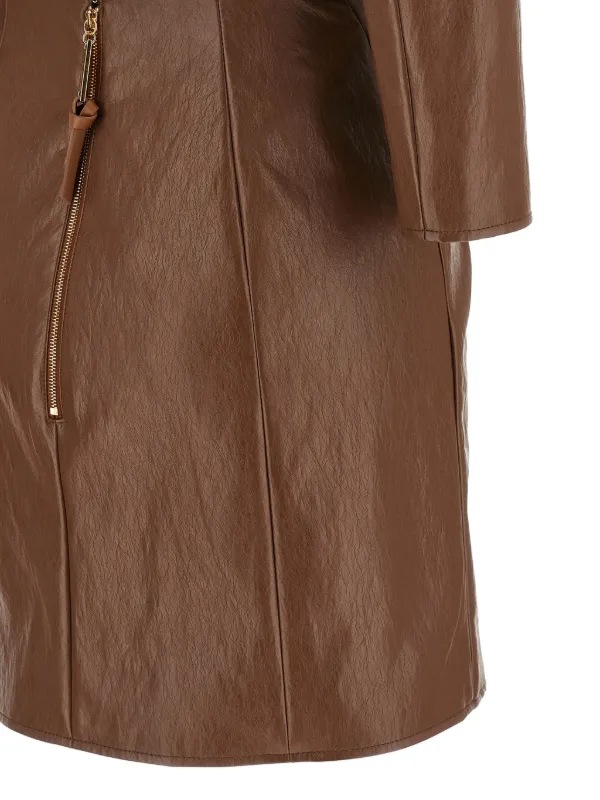 Elisabetta Franchi ピークドラペル ミニドレス | ブラウン