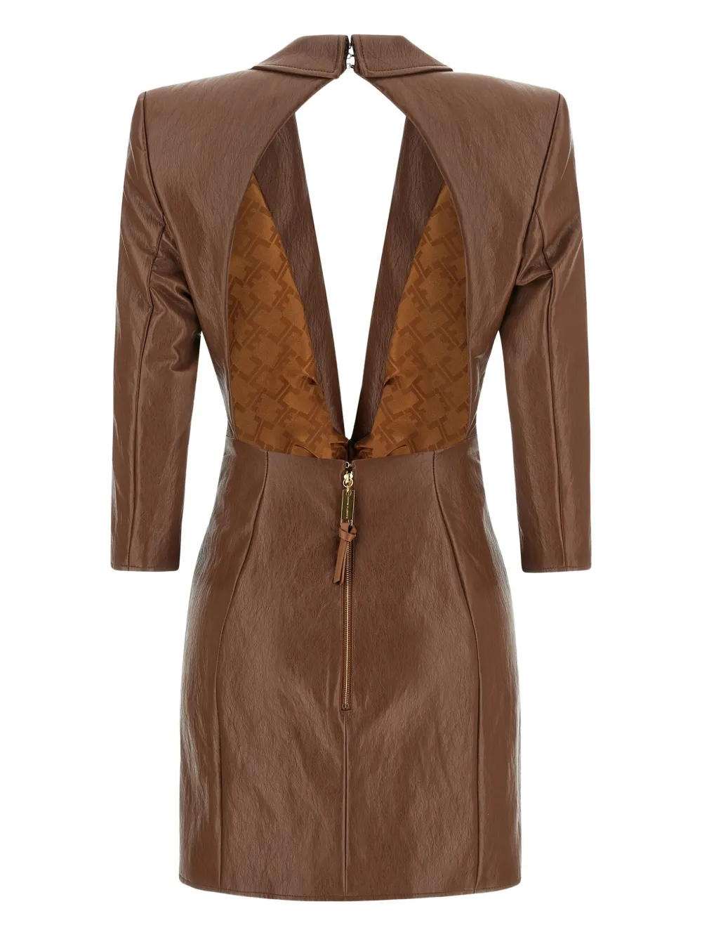 Elisabetta Franchi peak-lapel mini dress - Bruin