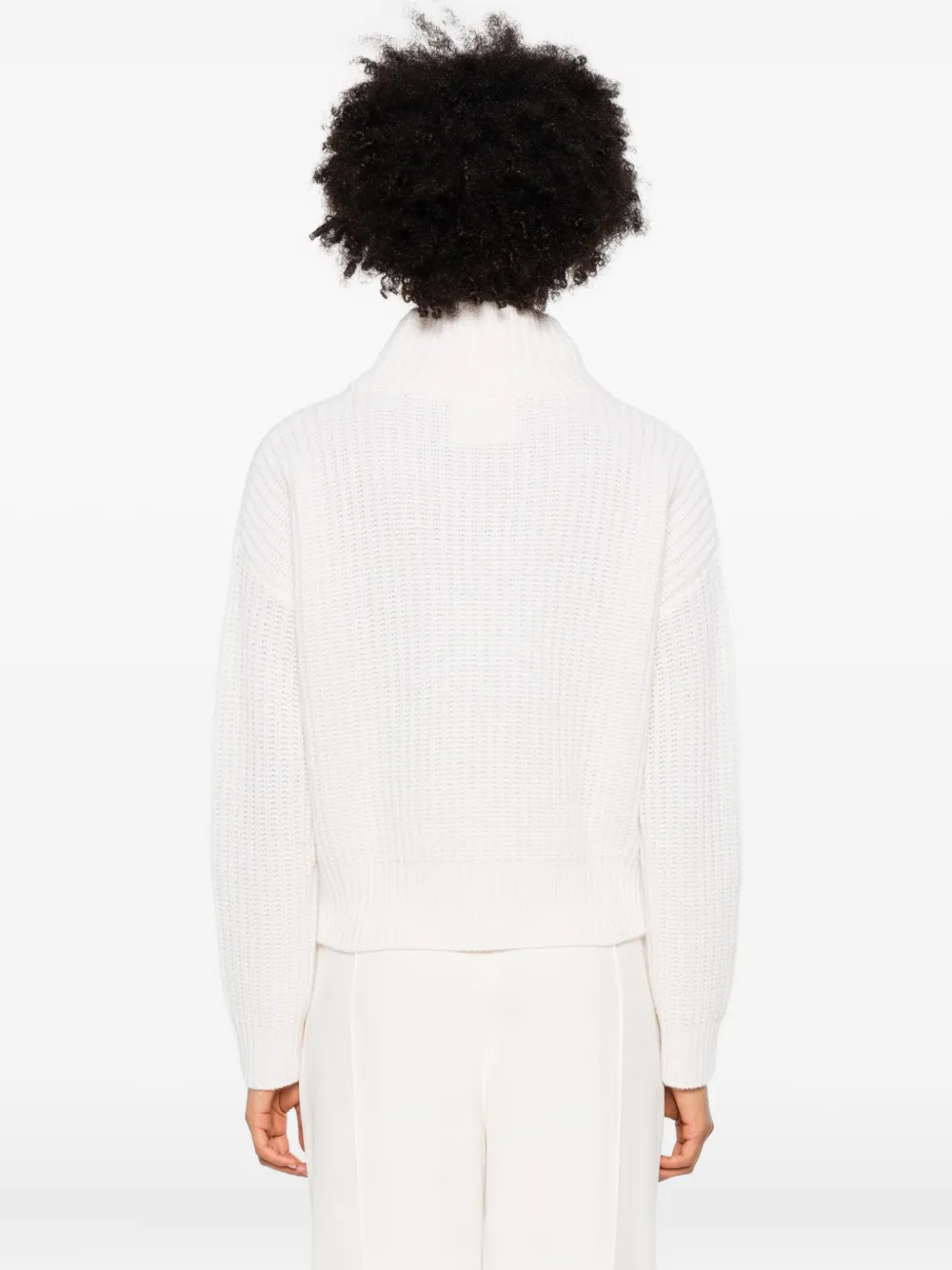 Lisa Yang Turtleneck Ribbed Sweater In White