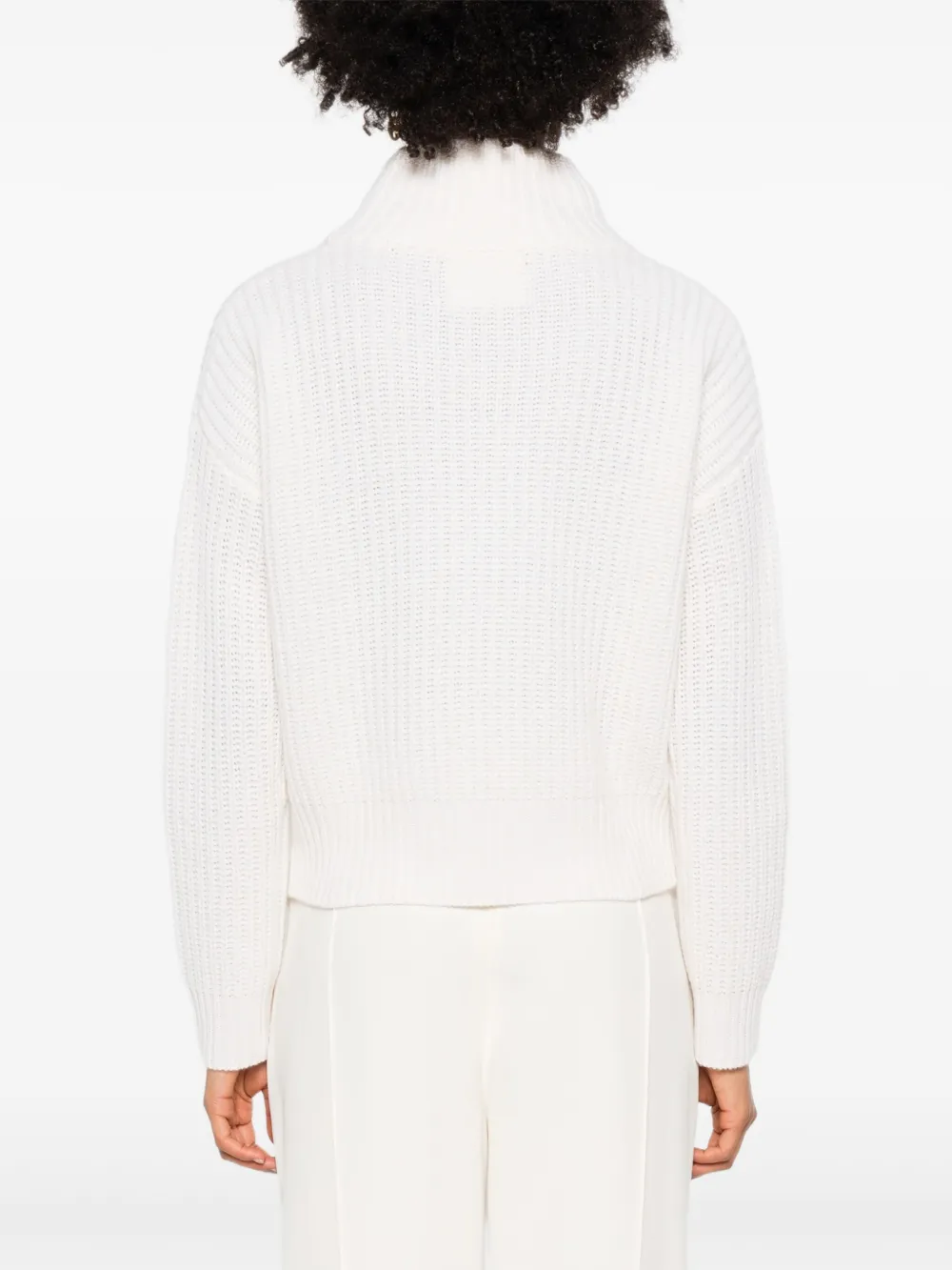 Lisa Yang Geribbelde coltrui Beige