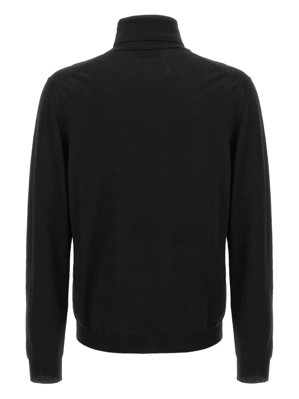 Zanone turtleneck cuffed-sleeve sweater - Zwart