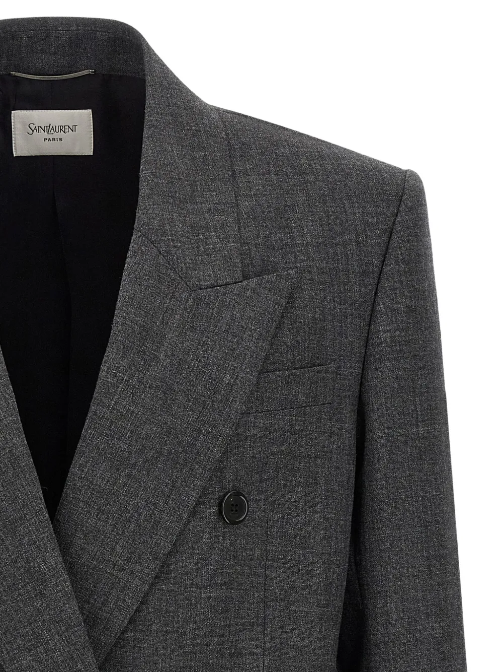 Saint Laurent double-breasted peak-lapel blazer Grijs