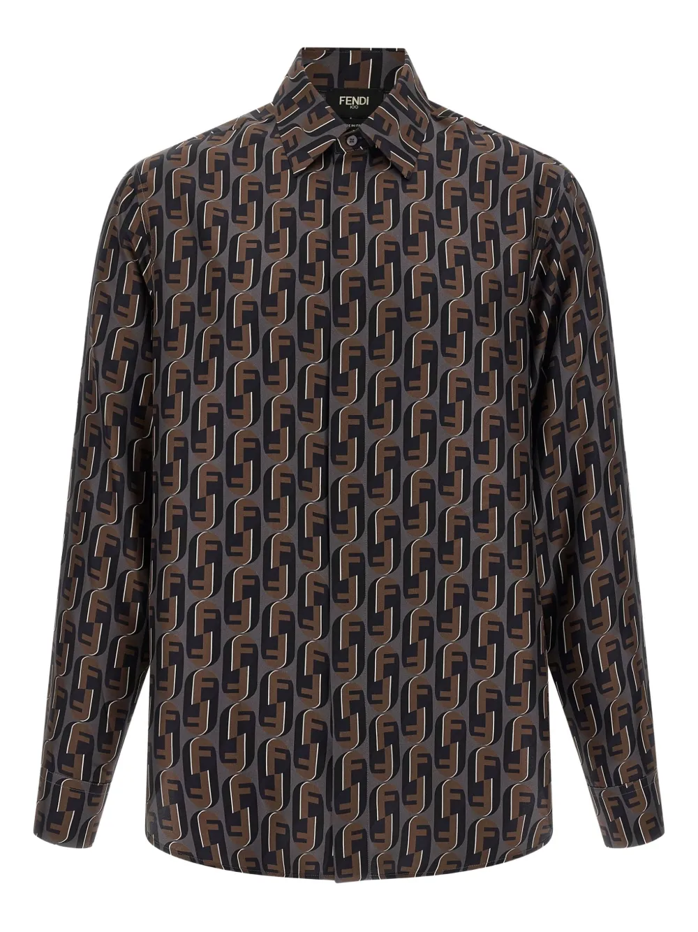 FENDI Overhemd met nity-print Bruin