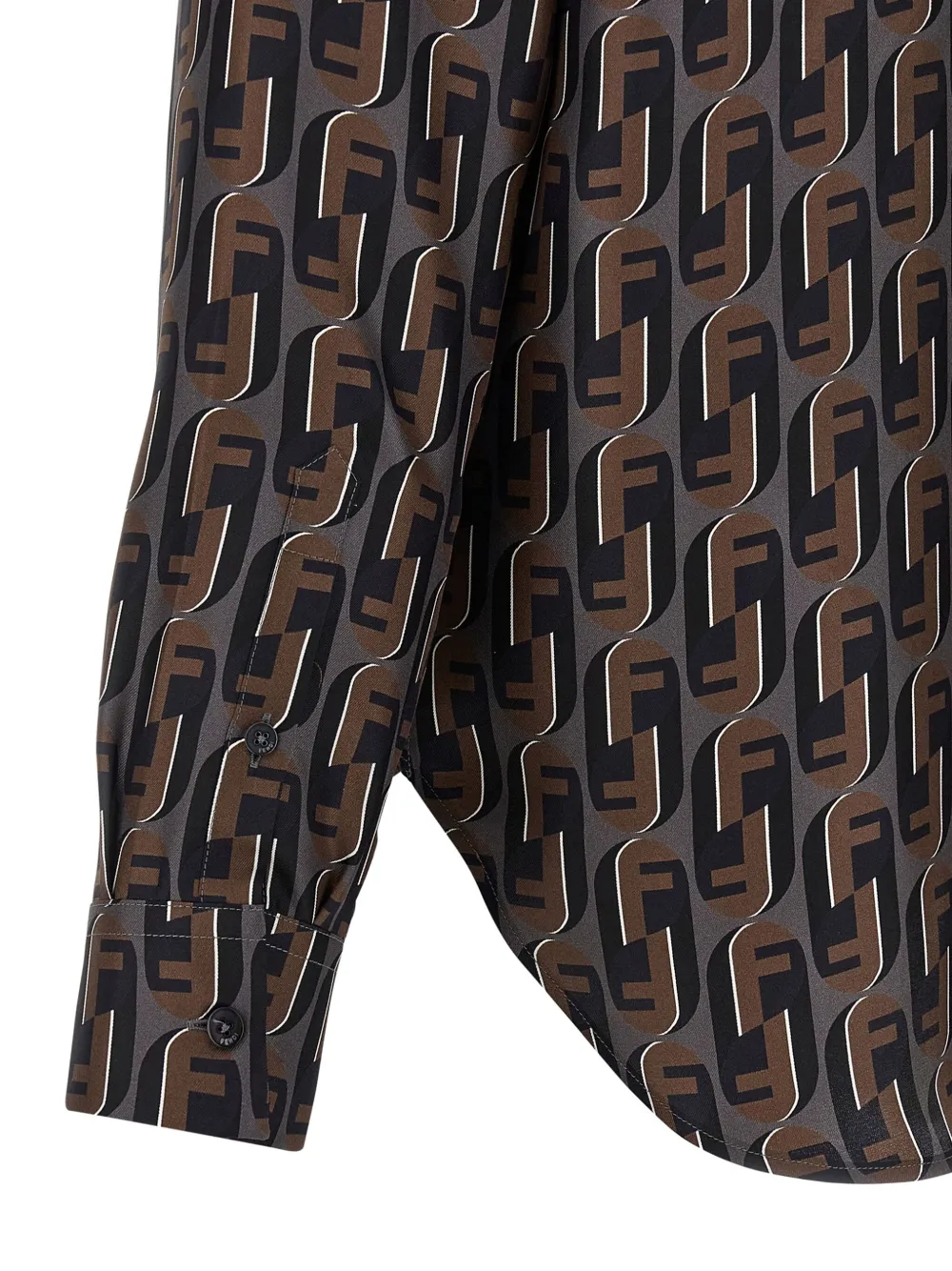 FENDI Overhemd met nity-print Bruin