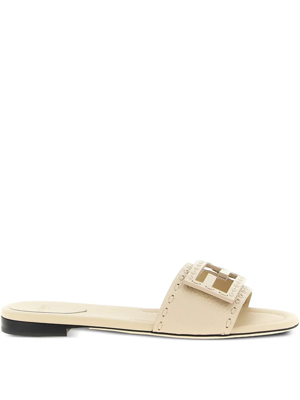 FENDI Baguette macro-stitching slides Neutrals
