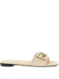 FENDI Baguette macro-stitching slides - Neutrals
