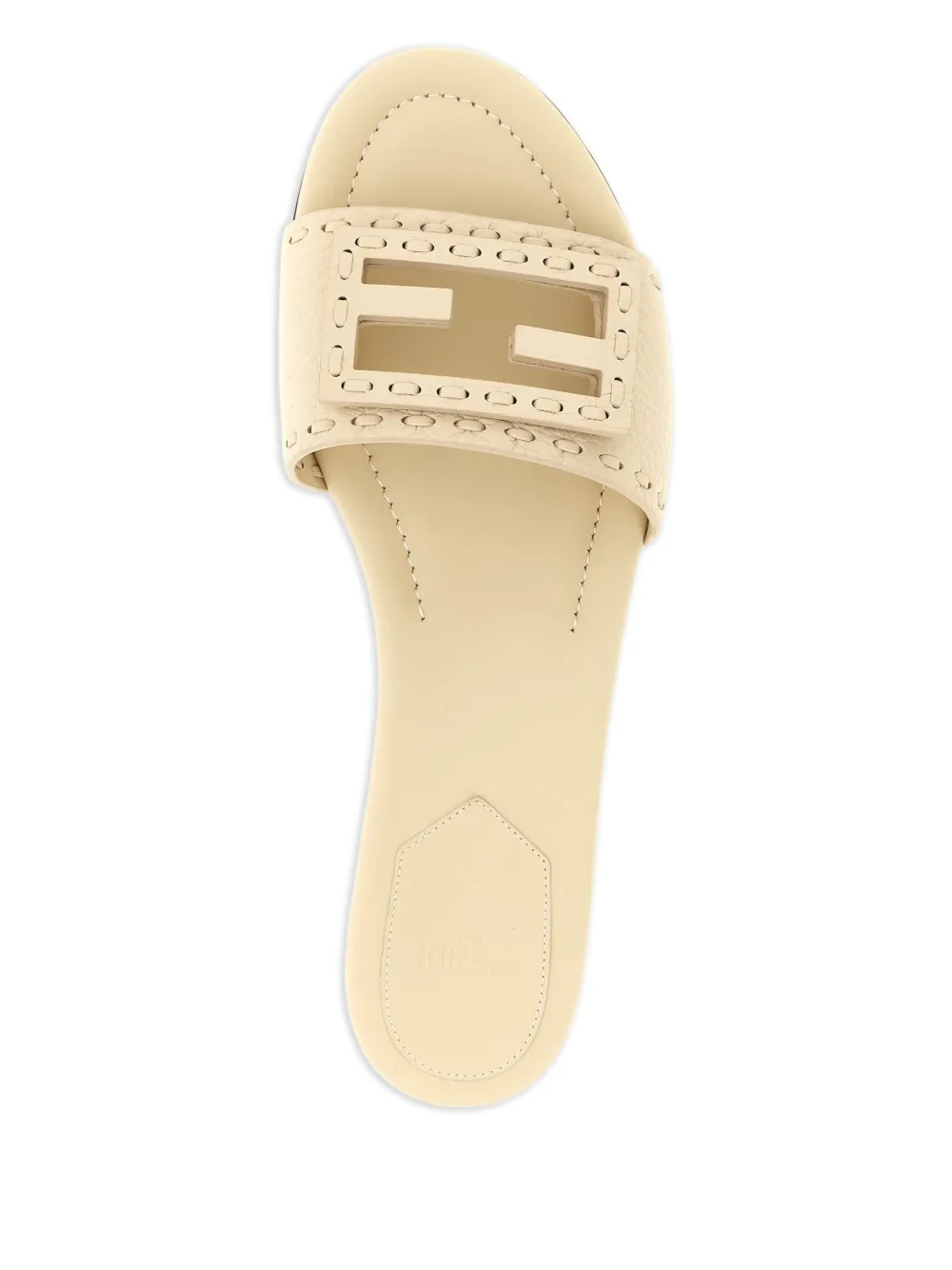 FENDI Baguette macro-stitching slides Neutrals