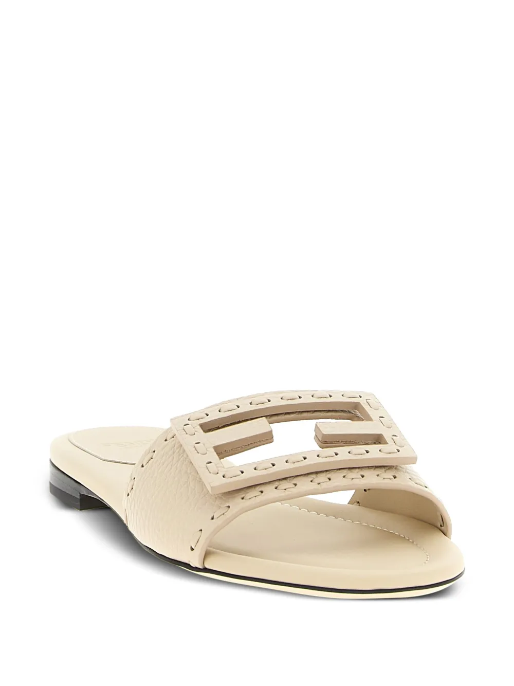 FENDI Baguette macro-stitching slides Neutrals