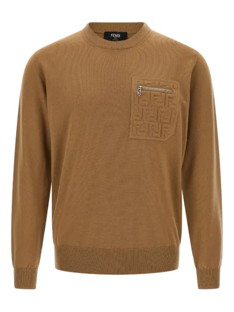 FENDI embossed-pocket wool sweater