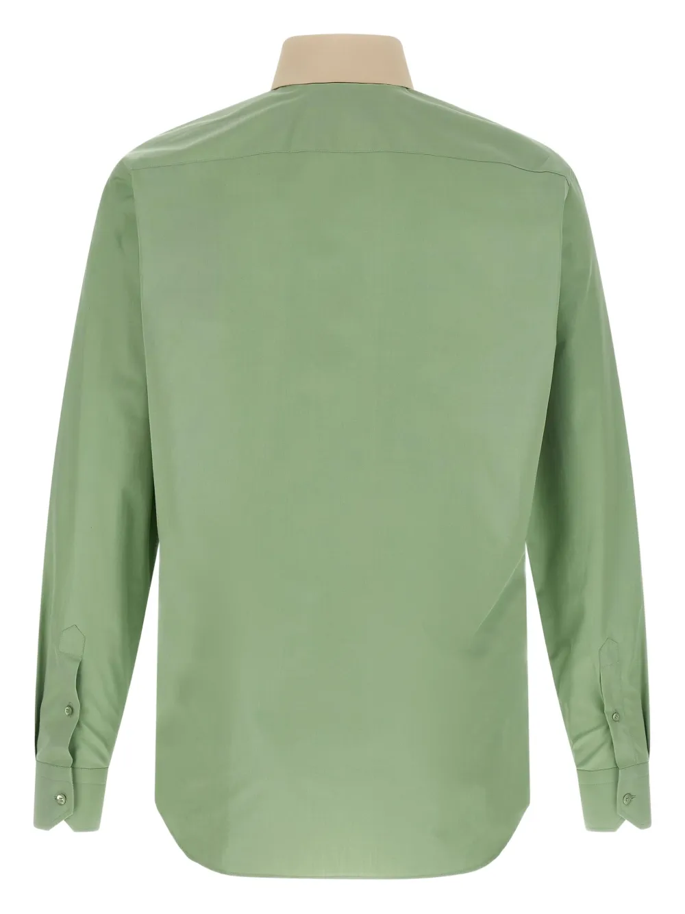 FENDI contrast-collar logo-embroidered shirt - Groen