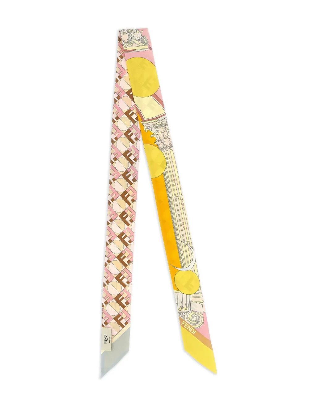 FENDI optical-print silk scarf - Geel