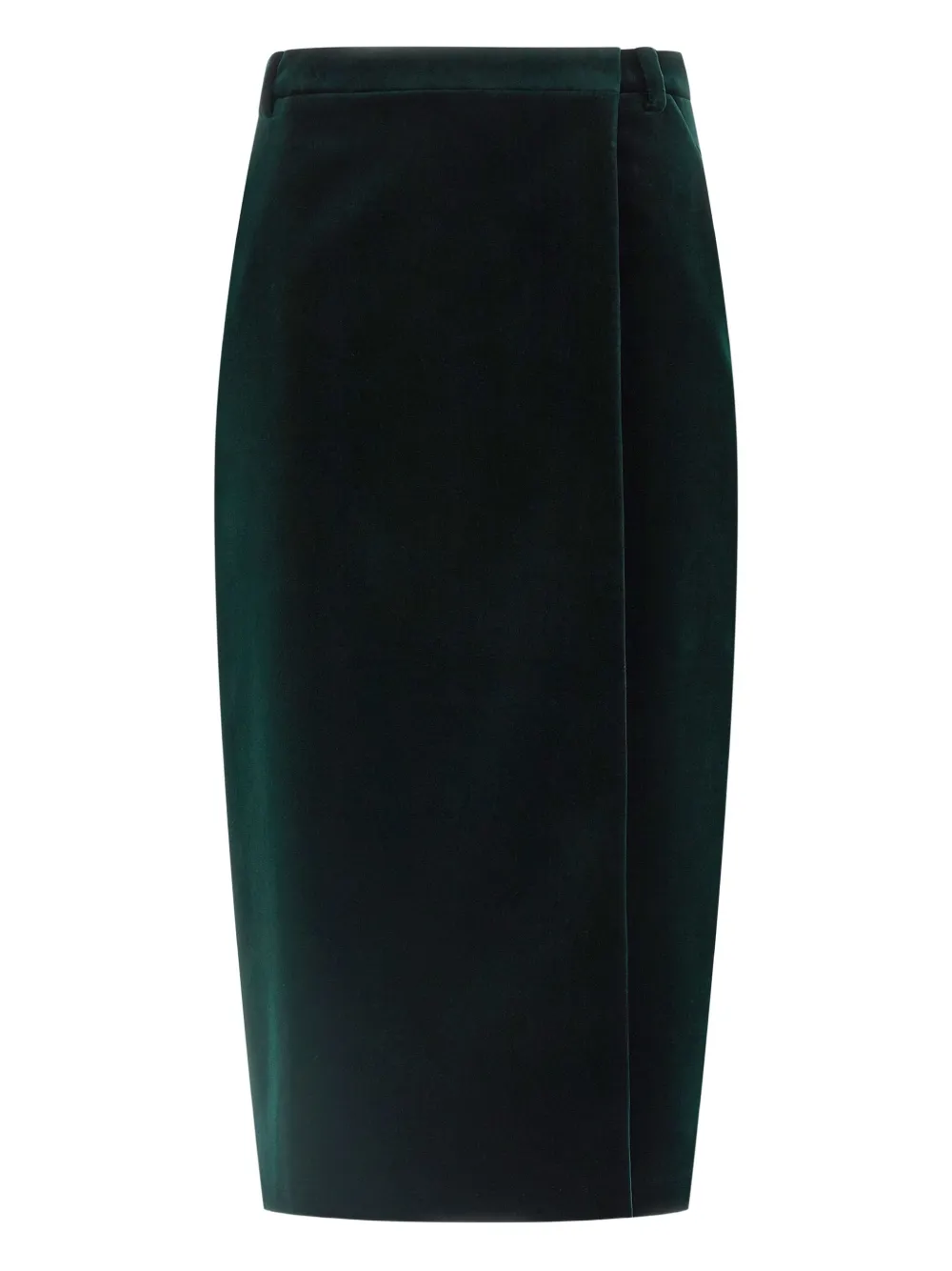 Saint Laurent velvet midi skirt Groen