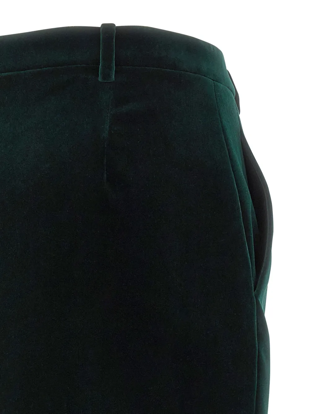 Saint Laurent Fluwelen midi-rok Groen