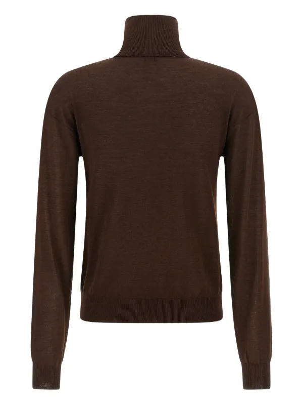 トップス SAINT LAURENT TURTLENECK KNITS Saint Laurent Turtleneck Sweater | Brown | FARFETCH