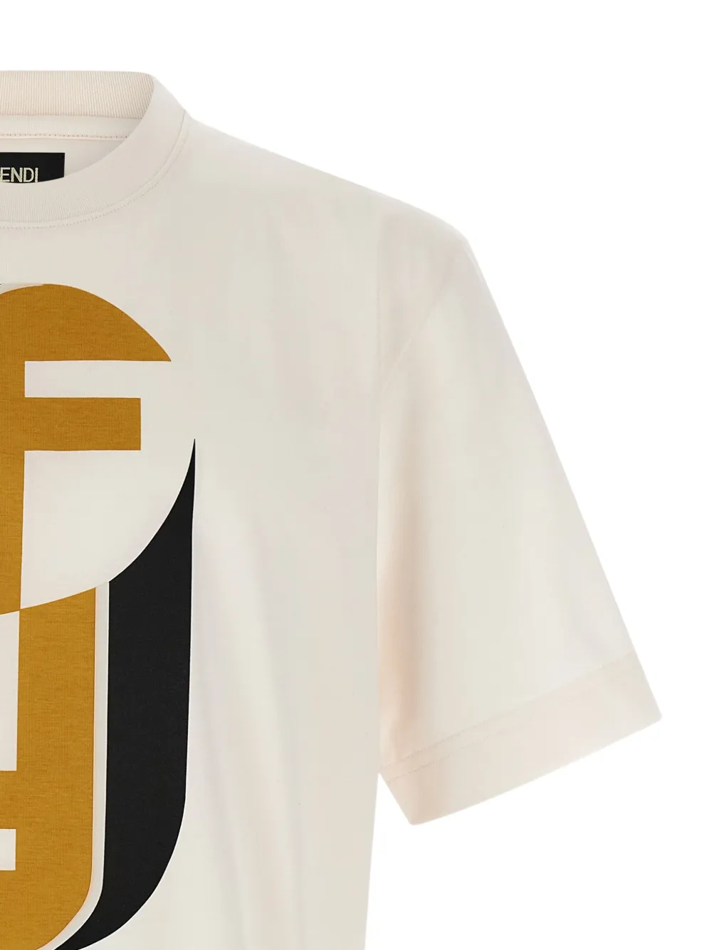 FENDI nity T-shirt met monogramprint Beige