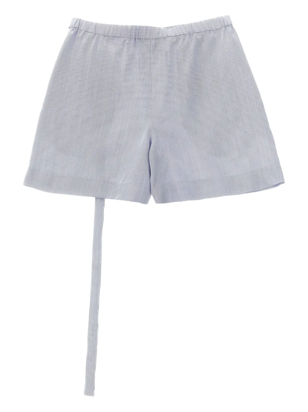 Giovanni Bedin striped belted shorts - Blauw