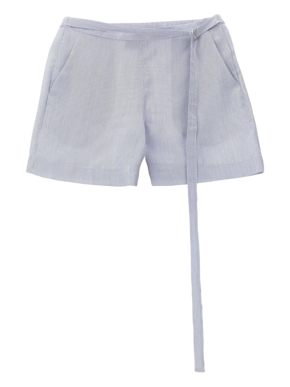 Giovanni Bedin Gestreepte shorts met ceintuur Blauw