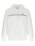 Lacoste tape-trimmed kangaroo-pocket hoodie - White