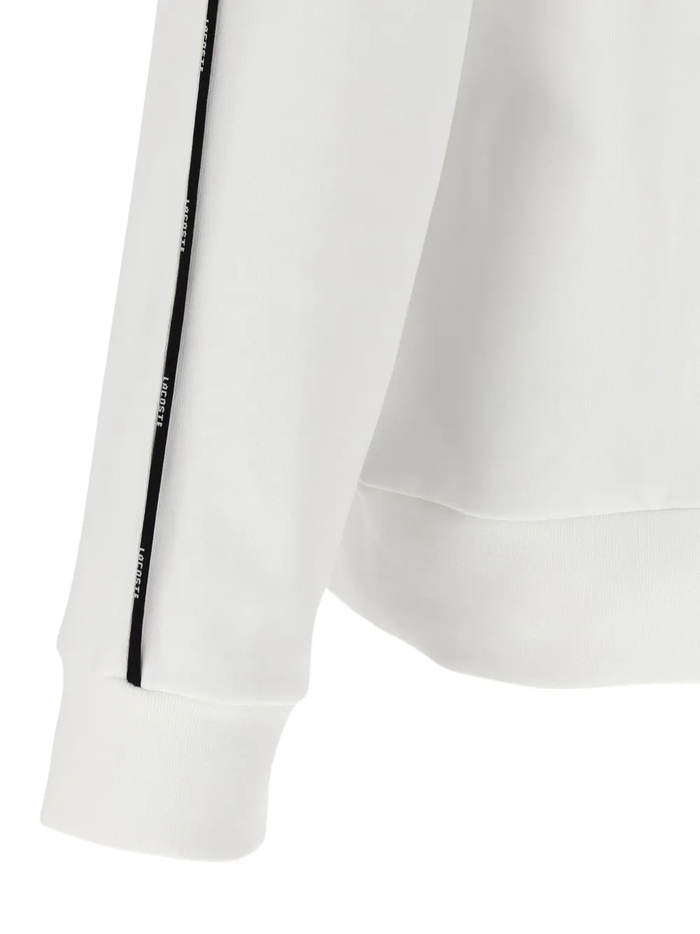 Lacoste Hoodie met band en buidelzak Wit