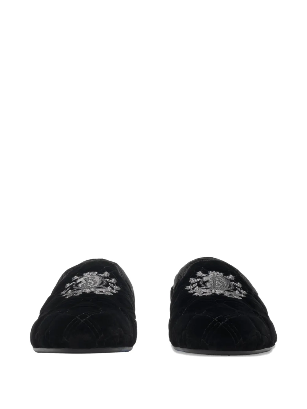 Burberry Estate quilted crest loafers - Zwart