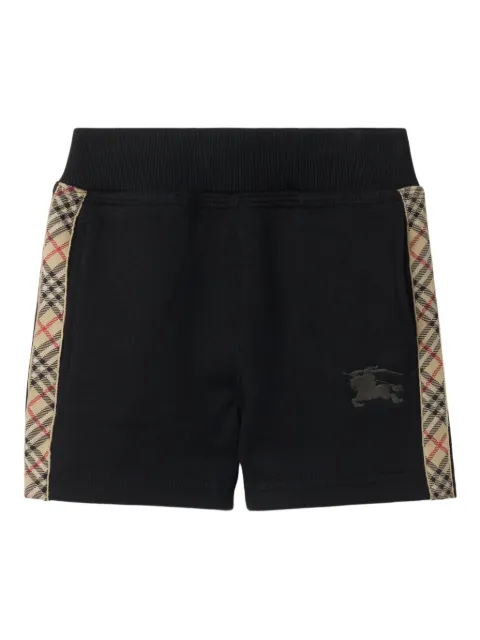 Burberry Kids check-trimmed knight-embroidered shorts