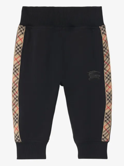 Burberry Kids Calça esportiva com acabamento xadrez