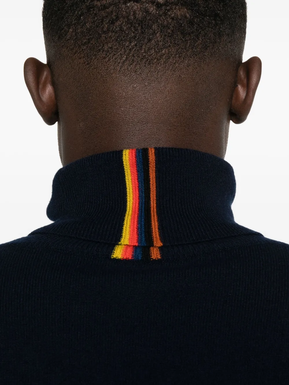 Paul Smith Stripe-detail Turtleneck Sweater In Black