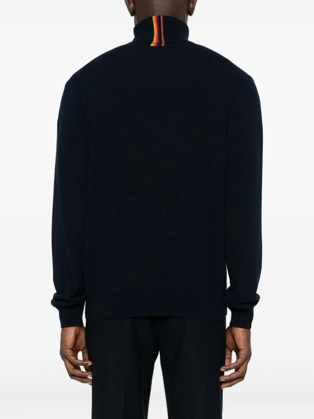 Paul Smith Stripe-detail Turtleneck Sweater In Black