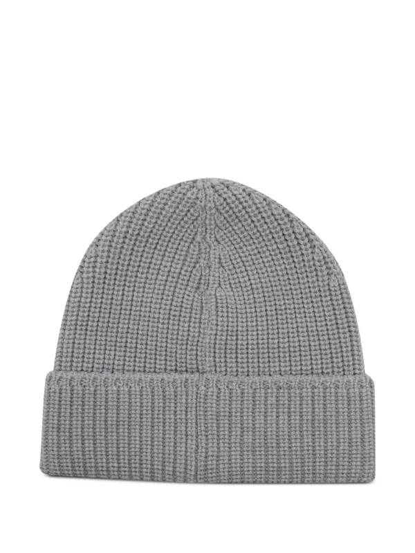 Canada Goose logo-patch Ribbed Beanie Grey FARFETCH PH