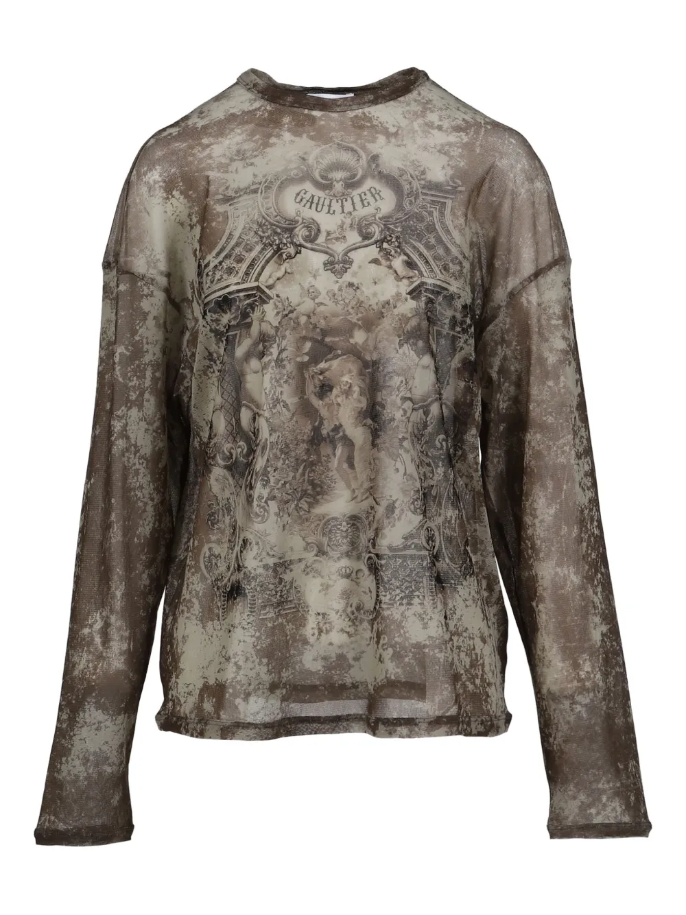 Jean Paul Gaultier Médaillon-print Long-sleeve T-shirt In Multi