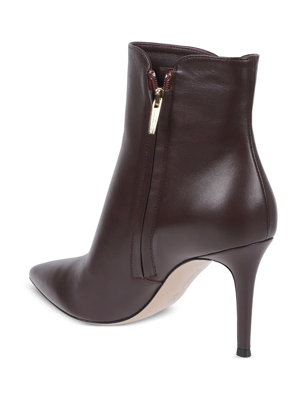 Gianvito Rossi Laarzen met puntige neus en rits Bruin