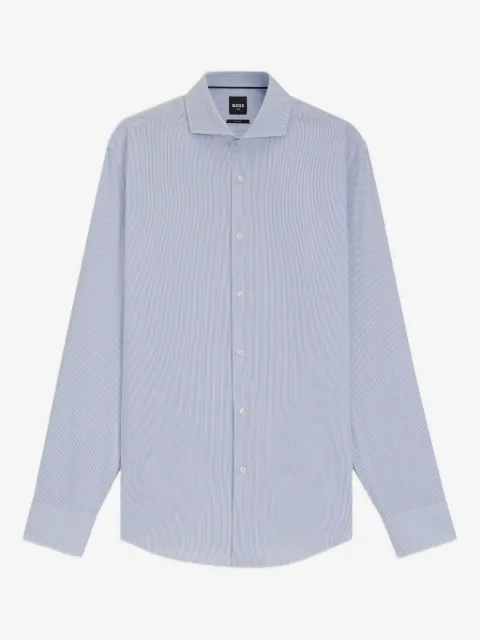 BOSS striped long-sleeved shirt